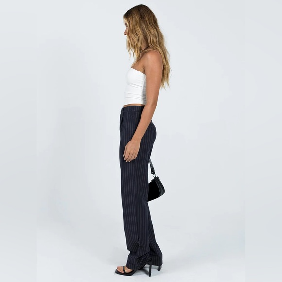 Princess Polly | Titius Pant, Navy Stripe, Size 2 - Picture 6 of 7